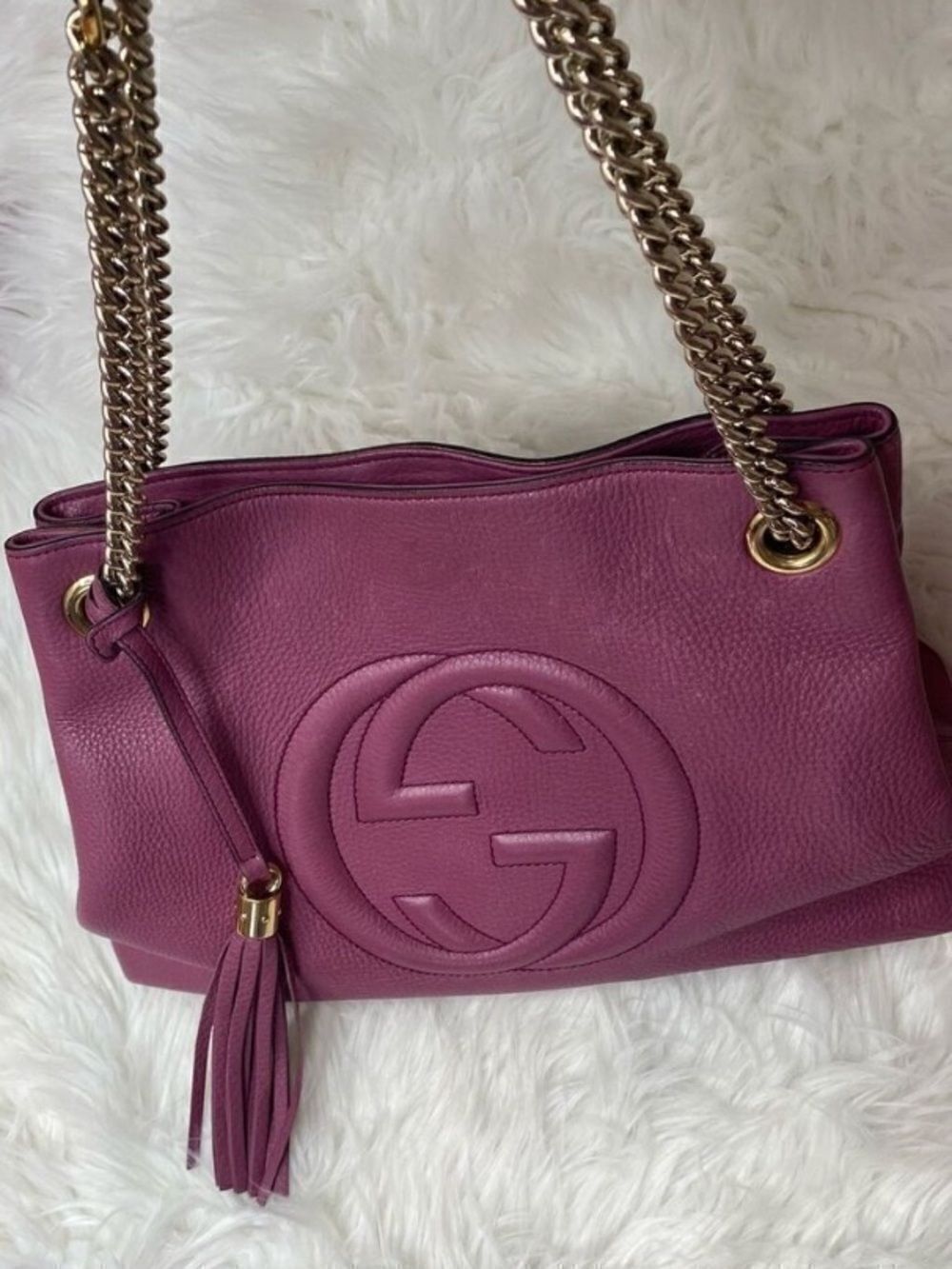 🛍️ Gucci Soho Pebbled Leather Medium Tote with Certificate of Authenticity